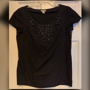 EUC JCtew Navy Jeweled Short Sleeve Top